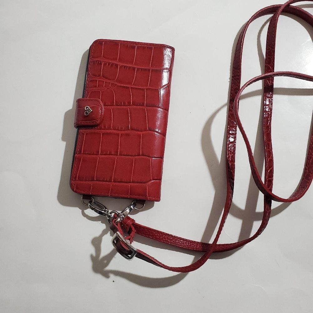 Brighton leather print cellphone holder crossbody - Picture 4 of 8